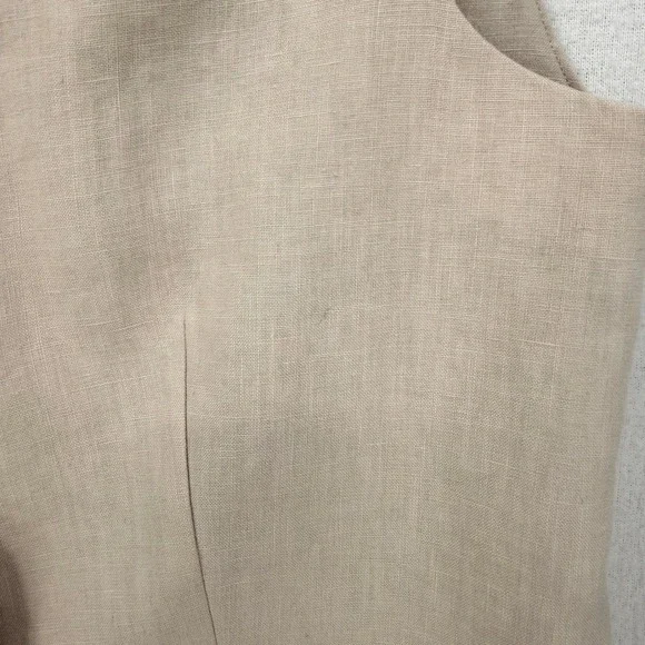 ENZA COSTA Linen Tunic Vest Womens Medium Flax Natural Sleeveless Quiet Luxury - Picture 15 of 16